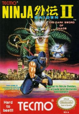 NINJA GAIDEN II: THE DARK SWORD OF CHAOS - NES (BOX & POSTER ONLY - NO GAME)
