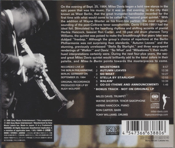 DAVIS, MILES  - MILES IN BERLIN (JAPANESE)