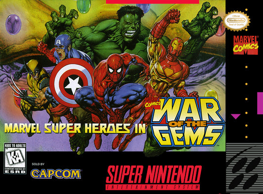 MARVEL SUPER HEROES IN WAR OF THE GEMS  - SNES (W/BOX & MANUAL)