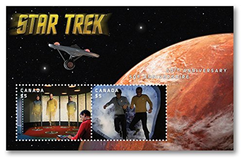 STAR TREK: TOS: 50TH ANN. HOLOGRAM SS - CANADA POST STAMP-2016