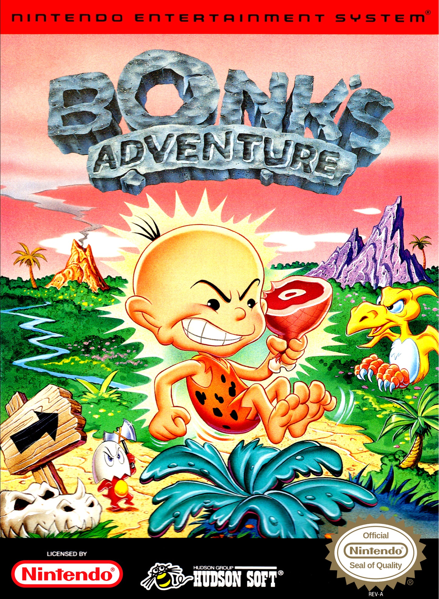 BONK'S ADVENTURE  - NES (W/BOX & MANUAL)