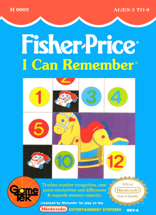 FISHER-PRICE: I CAN REMEMBER  - NES (W/BOX & MANUAL)