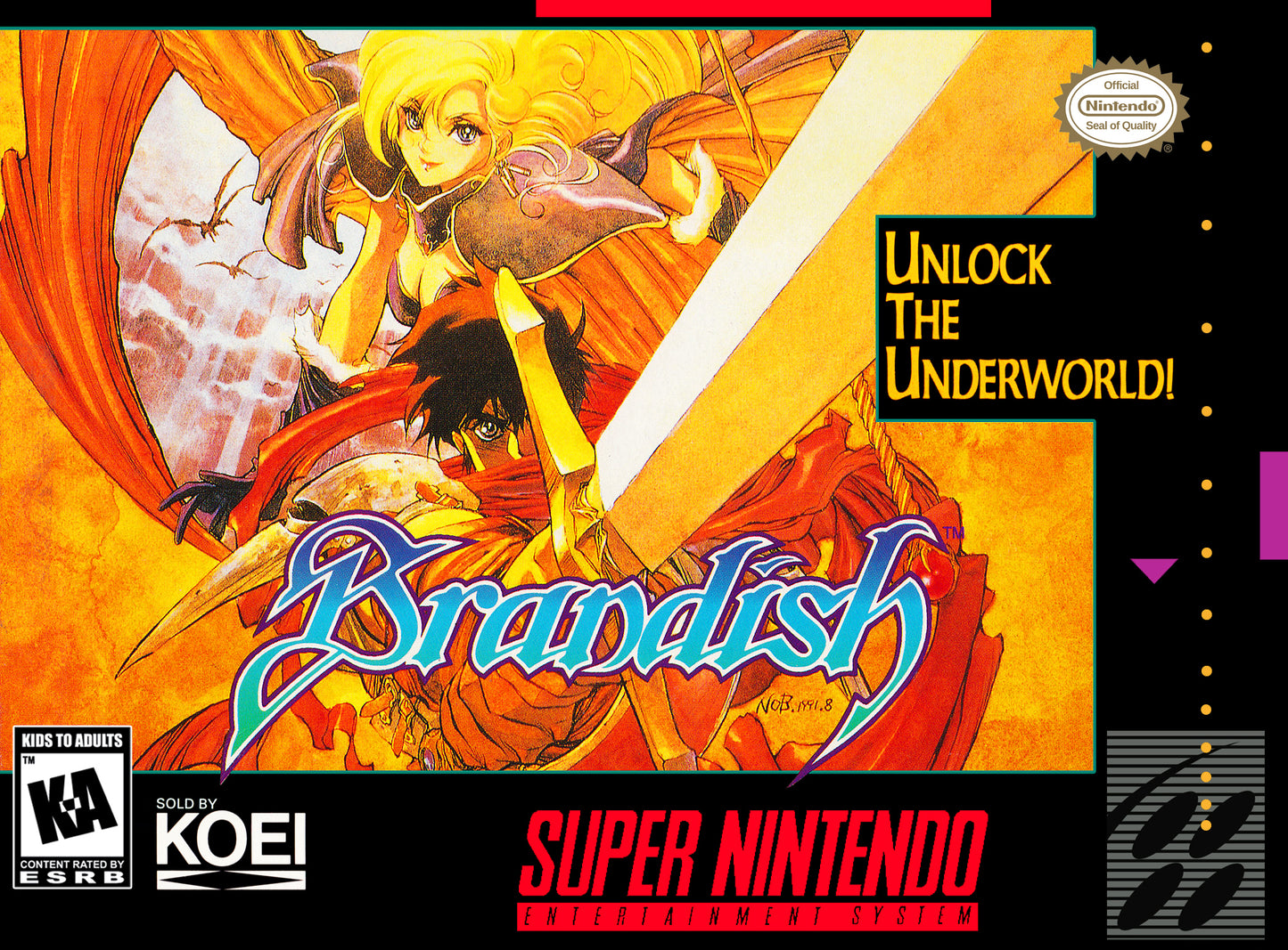 BRANDISH  - SNES (W/BOX)