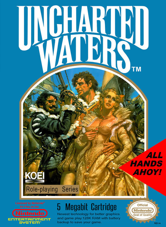 UNCHARTED WATERS  - SNES (W/BOX & MANUAL)