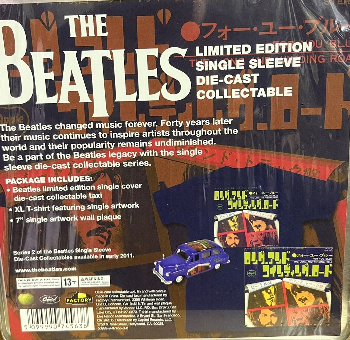 BEATLES: FOR YOU BLUE: TAXI/T-SHIRT XL/WALL PLAQUE (TIN) - FACTORY-SERIES 1-LTD ED