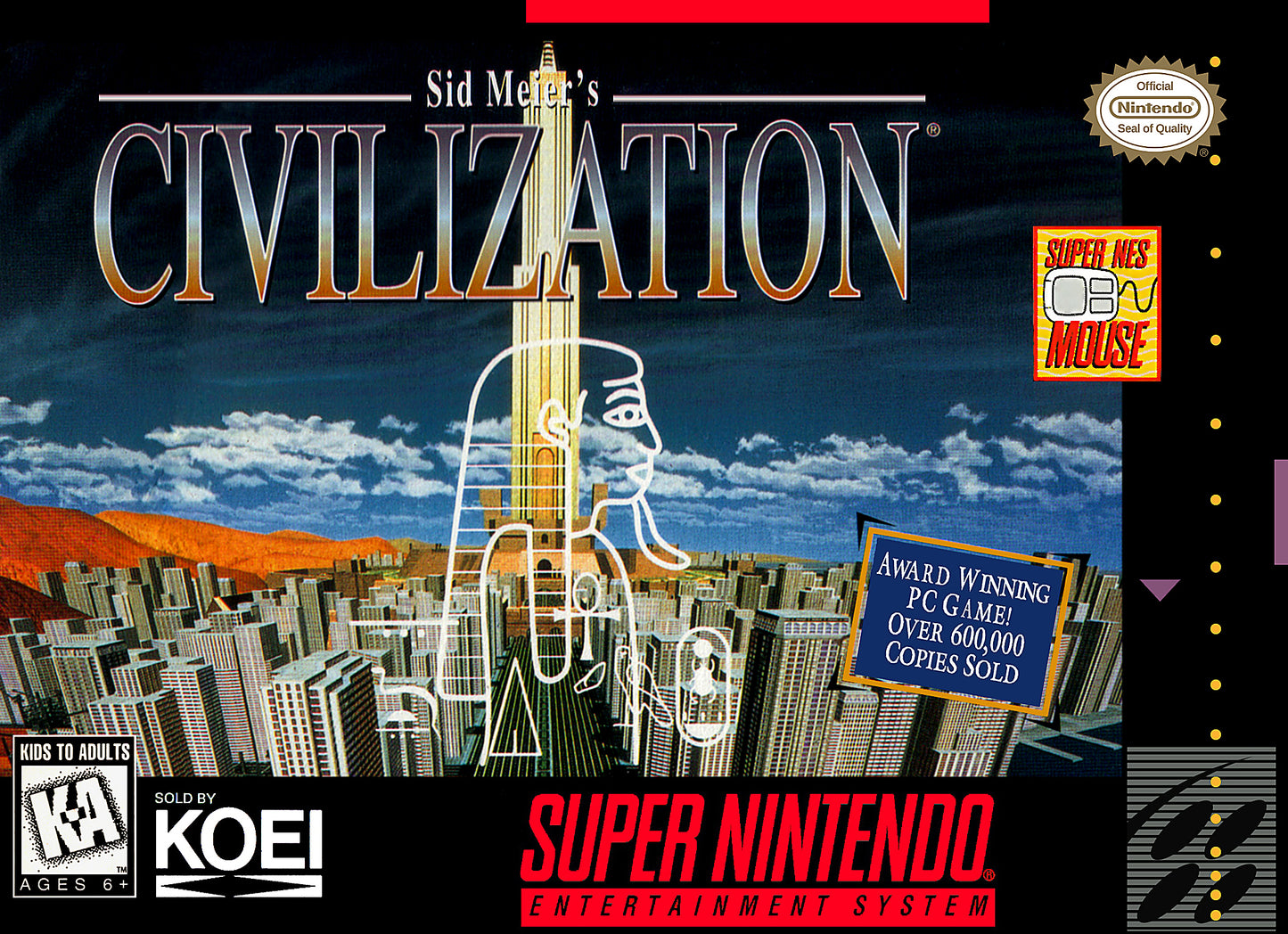 SID MEIER'S CIVILIZATION  - SNES (W/BOX)