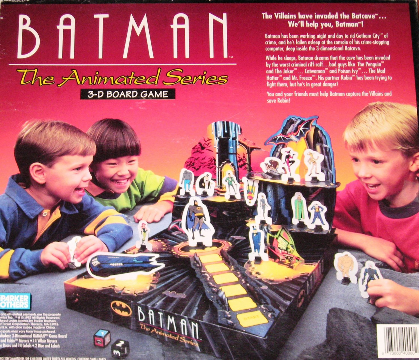 BATMAN: ANIMATED SERIES 3-D - BOARD GAME-PARKER BRO-1993