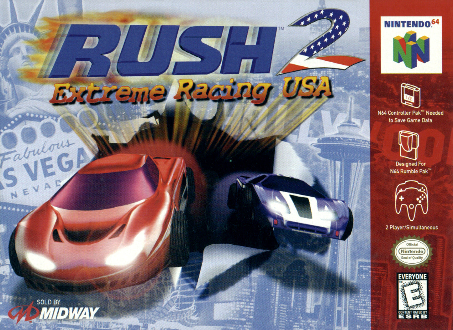 RUSH 2  - N64 (W/BOX & MANUAL)