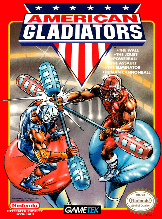 AMERICAN GLADIATORS  - NES (W/BOX & MANUAL)