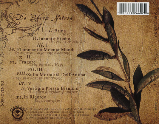 SOKROVENNO  - DE RERUM NATURA