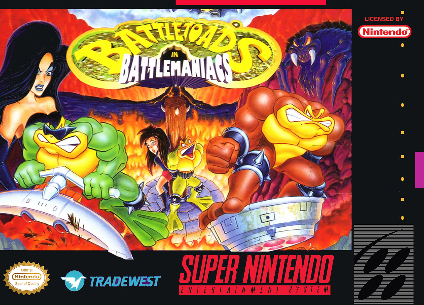 BATTLETOADS IN BATTLEMANIACS  - SNES (W/BOX & MANUAL)