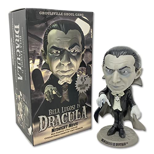 DRACULA (BELA LUGOSI)(4.5")(MIDNIGHT MOVIE-GRAY SCALE) - GHOULVILLE GHOUL GANG-RETRO-A-GO-GO!