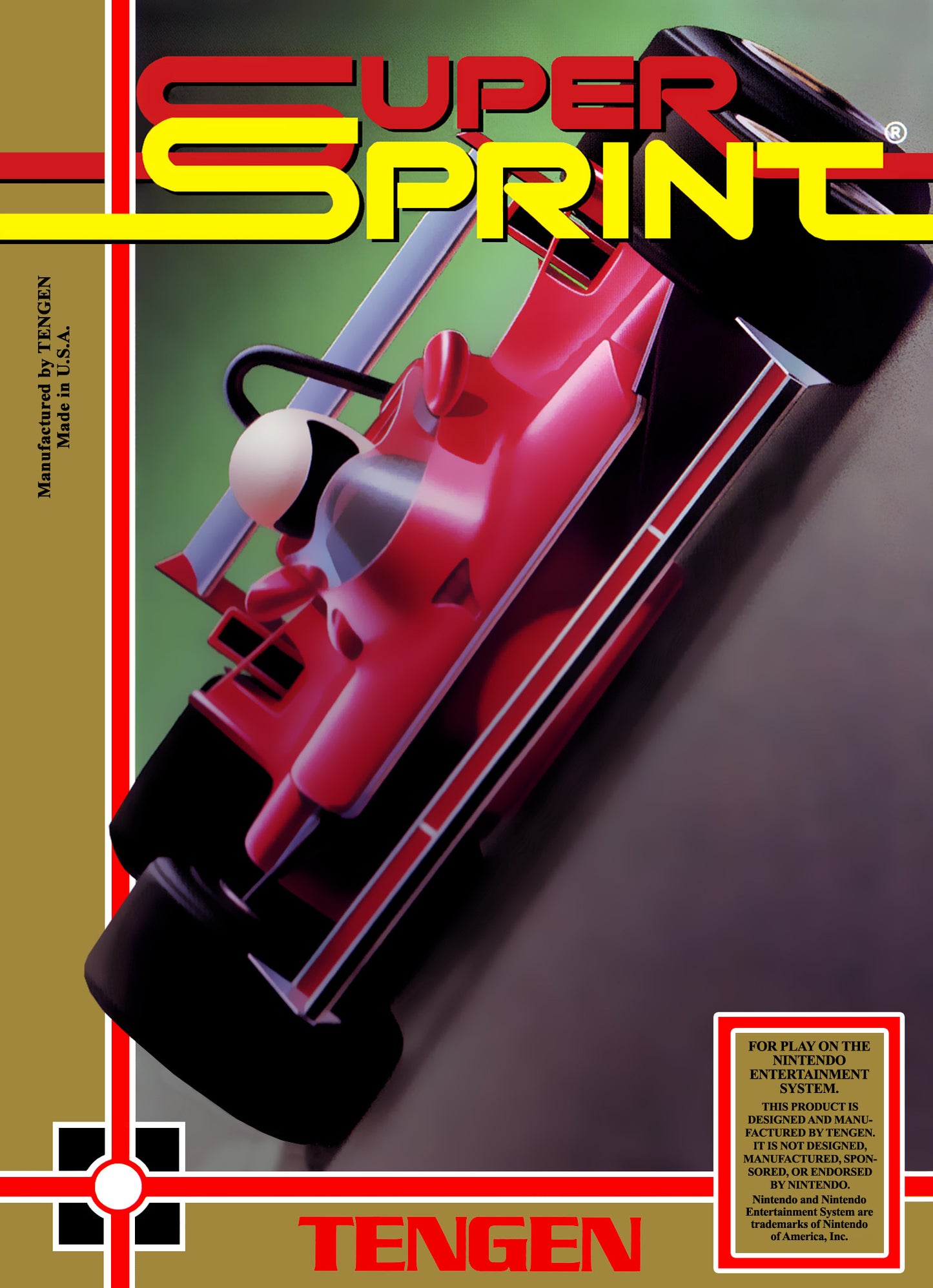 SUPER SPRINT  - NES (W/BOX & MANUAL)