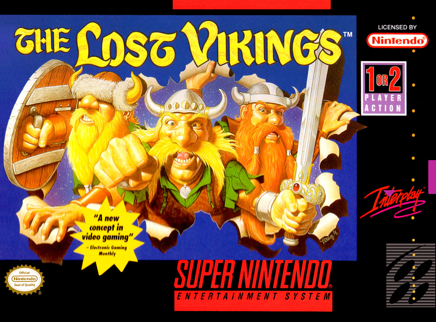 LOST VIKINGS  - SNES (W/BOX & MANUAL)