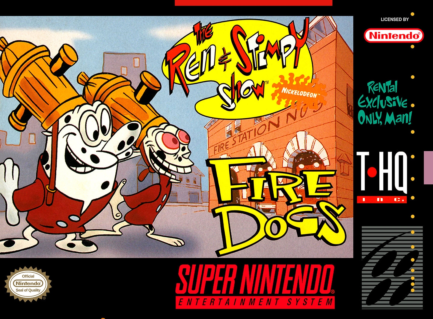 REN & STIMPY SHOW: FIRE DOGS  - SNES (W/BOX & MANUAL)