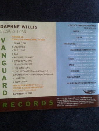 WILLIS, DAPHNE  - BECAUSE I CAN