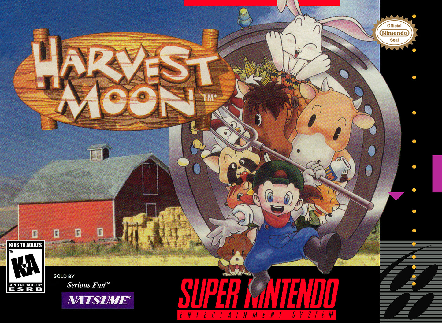 HARVEST MOON  - SNES (W/BOX & MANUAL)