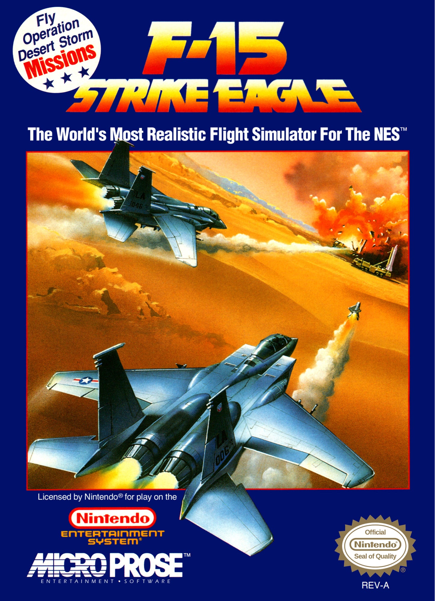 F-15 STRIKE EAGLE  - NES (W/BOX & MANUAL)