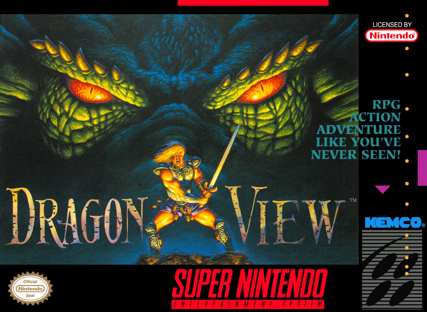 DRAGON VIEW  - SNES (W/BOX & MANUAL)