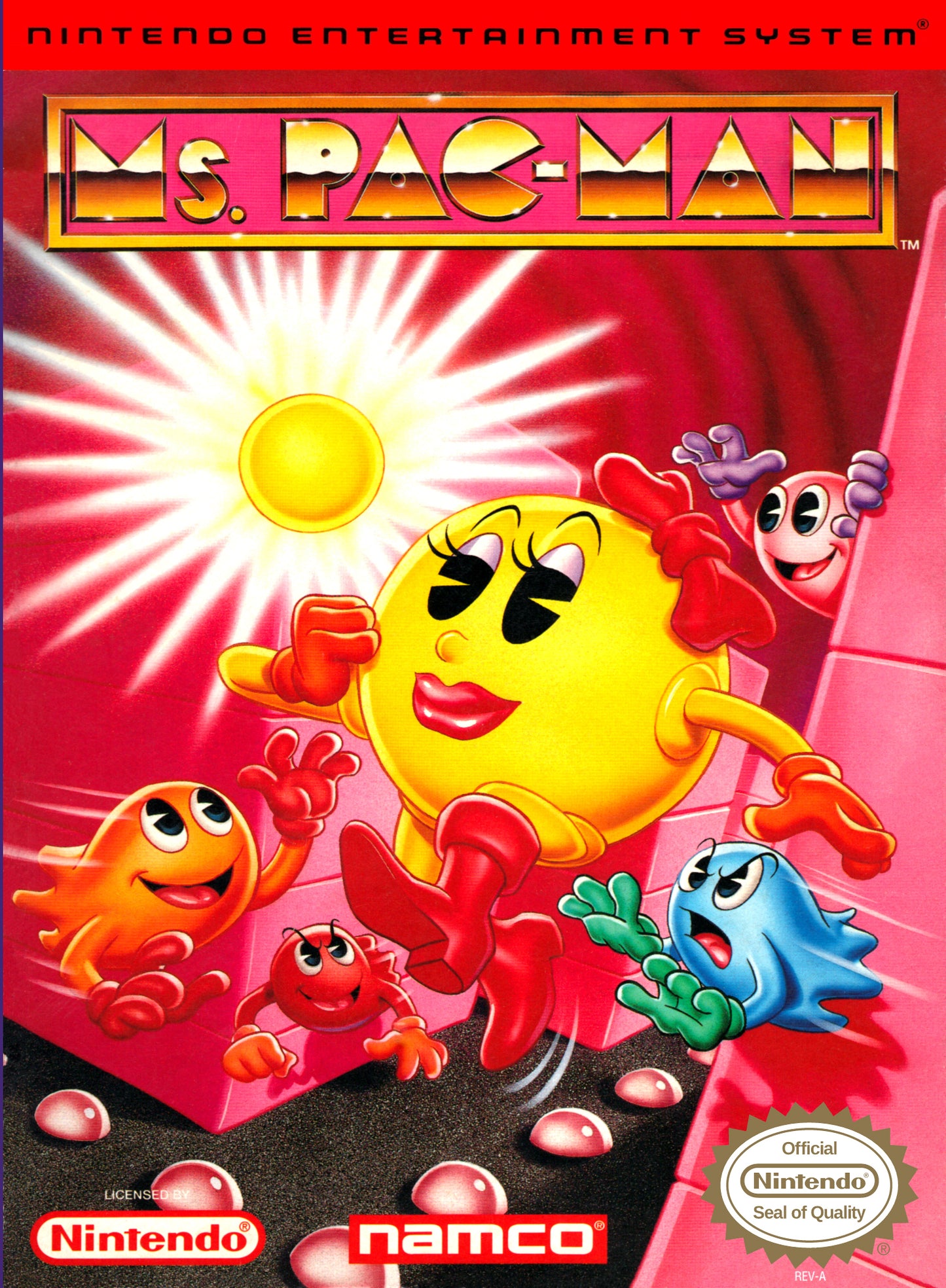 MS. PAC-MAN (NAMCO)  - NES (W/BOX & MANUAL)