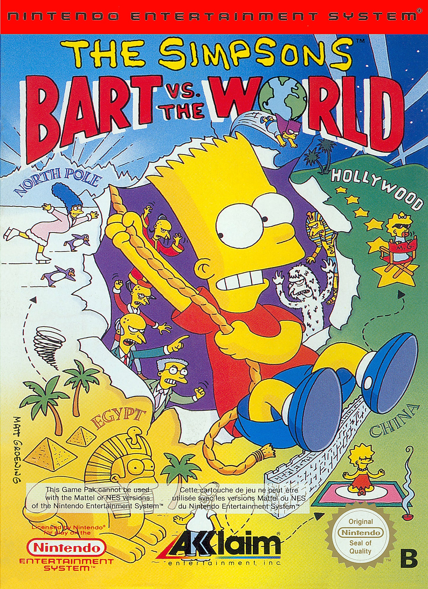 SIMPSONS: BART VS. THE WORLD  - NES (W/BOX)