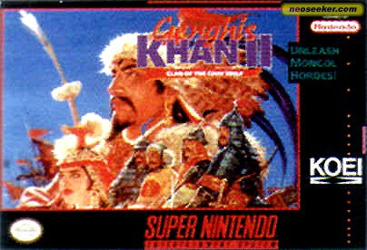 GENGHIS KHAN II: CLAN OF THE GRAY WOLF  - SNES (W/BOX & MANUAL)