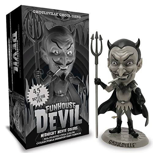 FUNHOUSE DEVIL (4.5")(MIDNIGHT MOVIE-GRAY SCALE) - GHOULVILLE GHOUL GANG-RETRO-A-GO-GO!