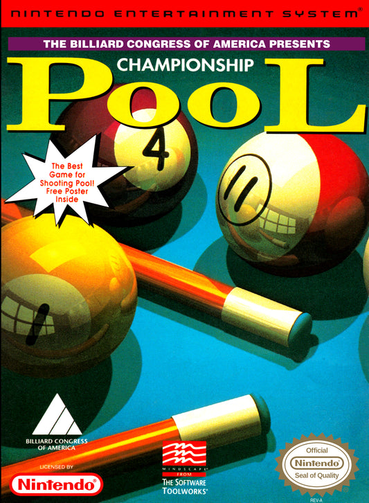 CHAMPIONSHIP POOL  - NES (W/BOX & MANUAL)