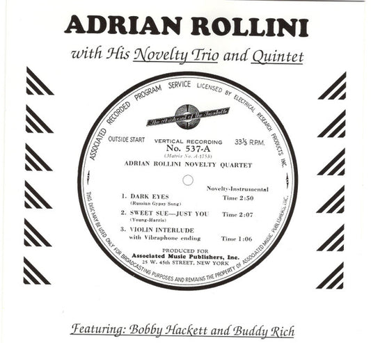 ROLLINI, ADRIAN  - NOVELTY TRIO & QUINTET