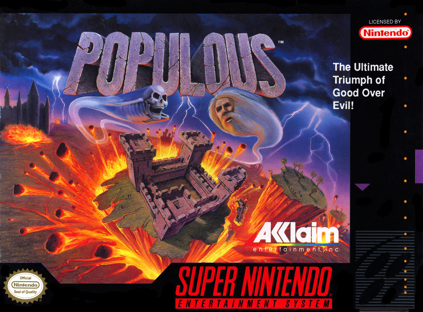 POPULOUS  - SNES (W/BOX & MANUAL)