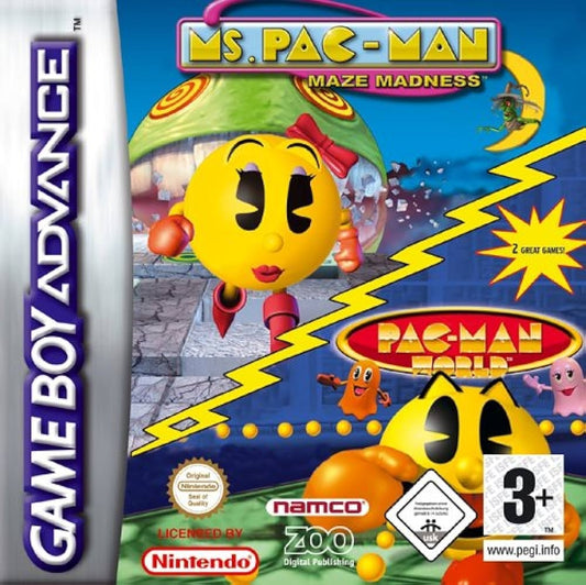 MS. PAC-MAN: MAZE MADNESS/PAC-MAN WORLD  - GBA