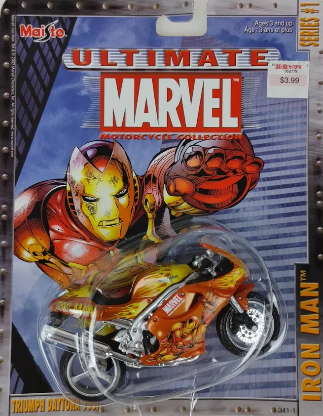 IRON MAN MOTORCYCLE: TRIUMPH DAYTONA 955 - MAISTO-DIE-CAST-2002-SERIES 1