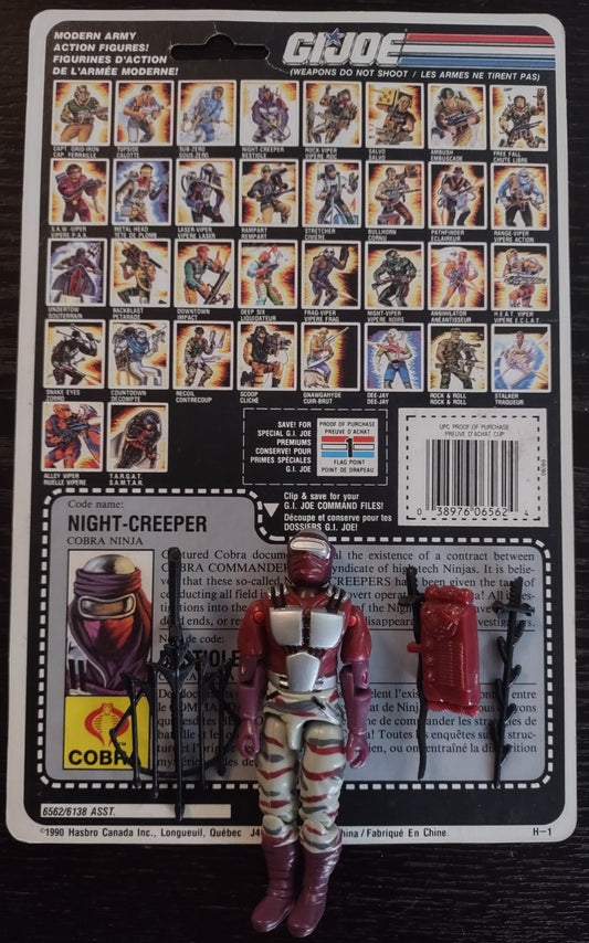 G.I. JOE: NIGHT CREEPER (1991) - LOOSE FIGURE (COMPLETE WITH CARD)