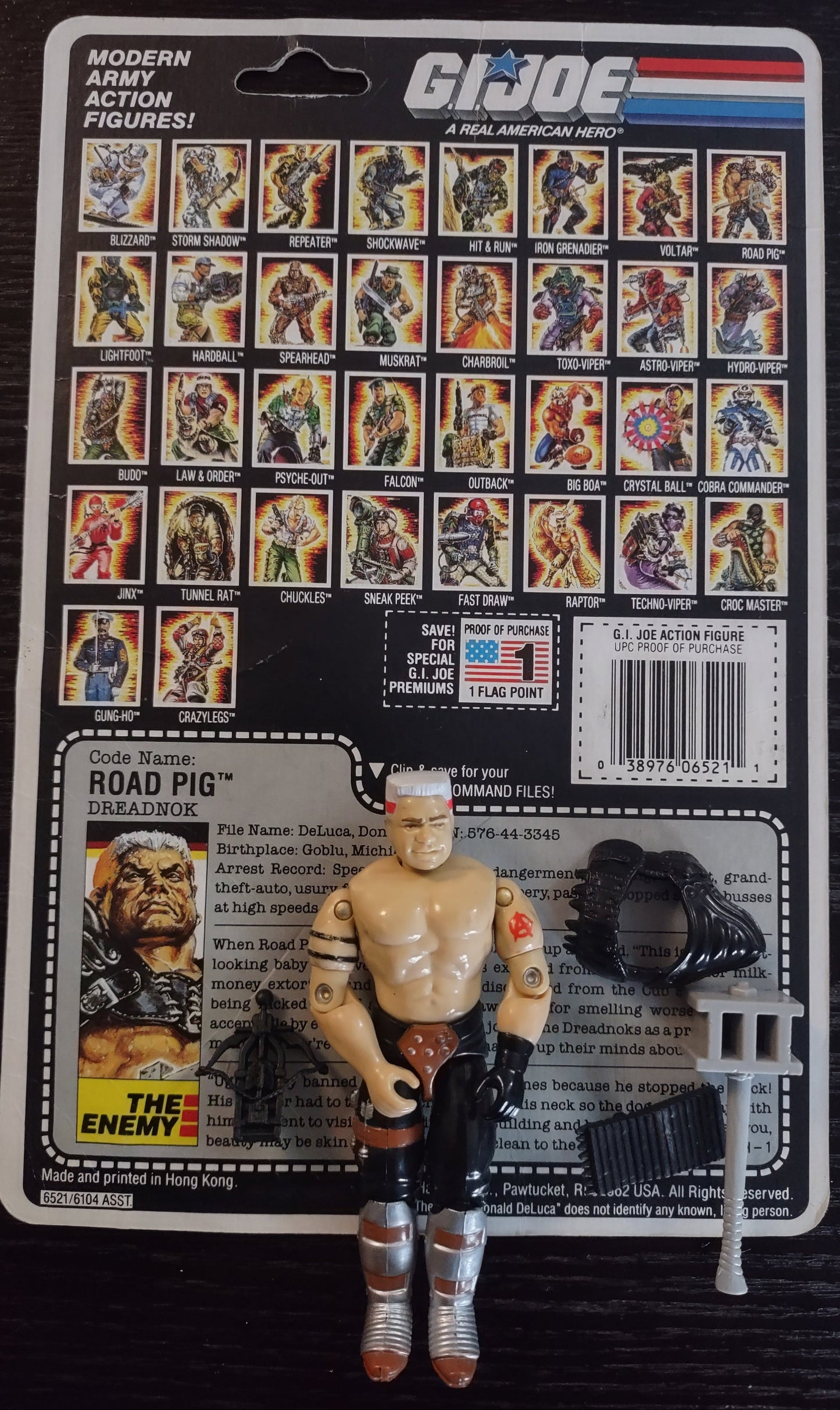 G.I. JOE: ROAD PIG (1987) - LOOSE FIGURE (COMPLETE WITH CARD)