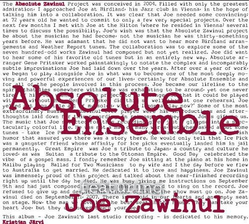 ABSOLUTE ENSEMBLE - ABSOLUTE ZAWINUL (CD)