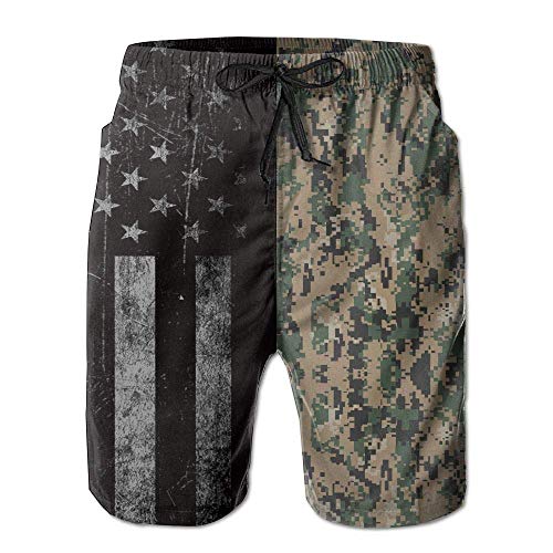 ZHENYUN USMC CAMO MENS QUICK DRY SWIM TRUNKS ATHLETIC BEACH BOARD SHORTS PANTS (CD)