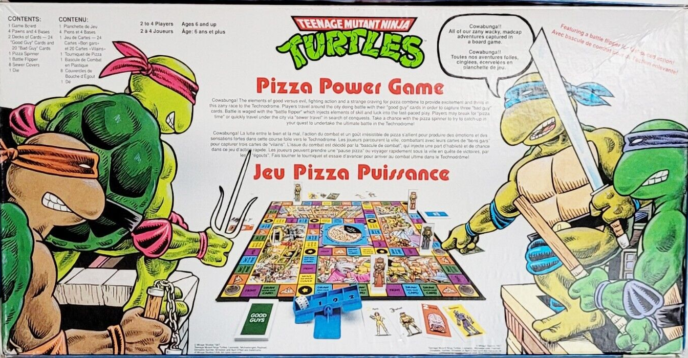 TEENAGE MUTANT NINJA TURTLES: PIZZA POWER - BOARD GAME-ROSE ART-1987