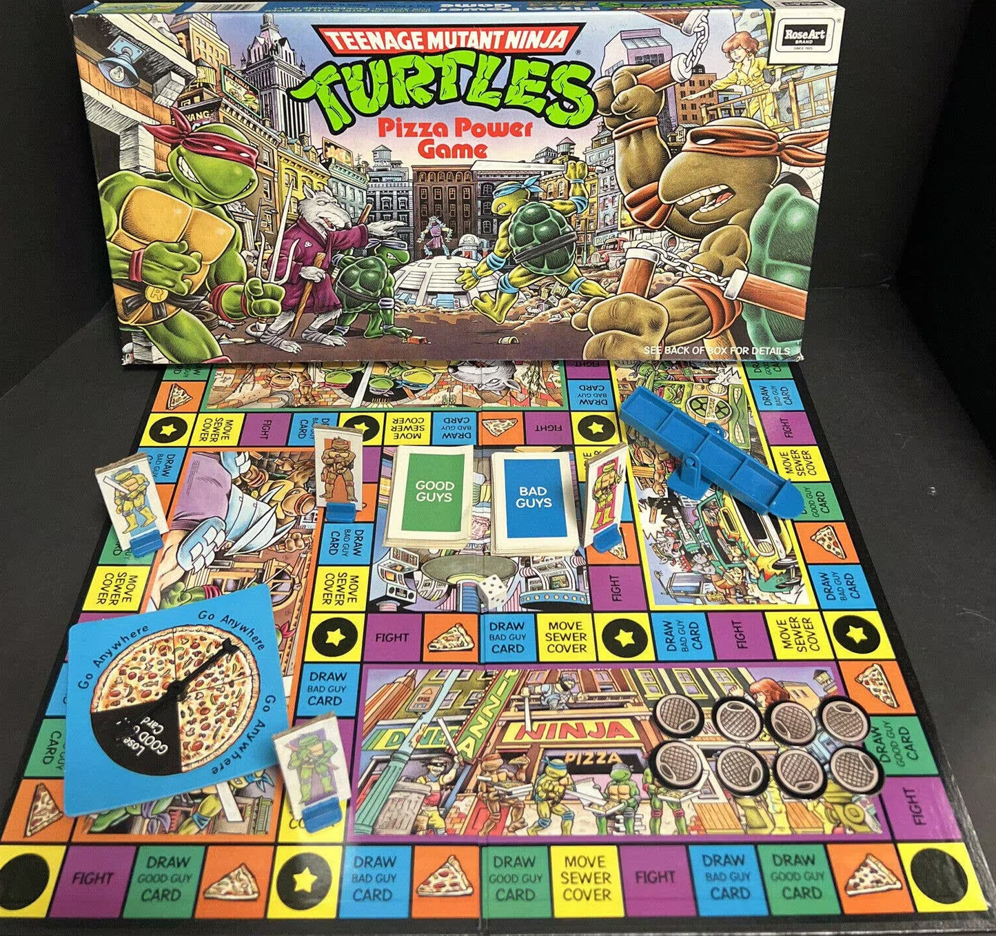 TEENAGE MUTANT NINJA TURTLES: PIZZA POWER - BOARD GAME-ROSE ART-1987